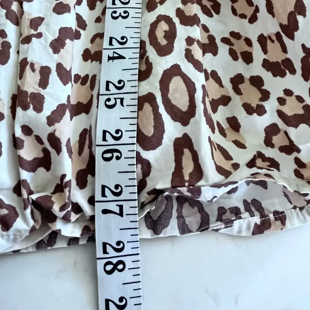 Janie and Jack Snow Leopard Print Tiered Puff Sleeve Dress Girls Size 10